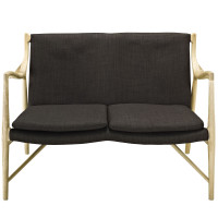 Modway EEI-1441-NAT-BRN Makeshift Upholstered Loveseat in Natural Brown