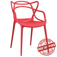 Modway EEI-1458-RED Entangled Dining Armchair in Red