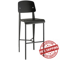 Modway EEI-1468-BLK-BLK Cabin Bar Stool in Black Black