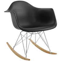 Modway EEI-147-BLK Rocker Lounge Chair in Black