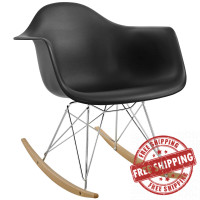 Modway EEI-147-BLK Rocker Lounge Chair in Black