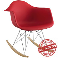 Modway EEI-147-RED Rocker Lounge Chair in Red