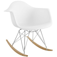Modway EEI-147-WHI Rocker Lounge Chair in White
