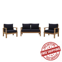 Modway EEI-1470-NAT-NAV-SET Marina 3 Piece Outdoor Patio Teak Set