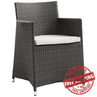 Modway EEI-1505-BRN-WHI Junction Outdoor Patio Armchair in Brown White