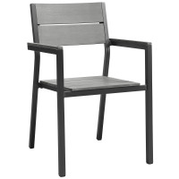 Modway EEI-1506-BRN-GRY Maine Dining Outdoor Patio Armchair in Brown Gray