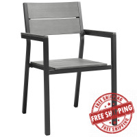 Modway EEI-1506-BRN-GRY Maine Dining Outdoor Patio Armchair in Brown Gray