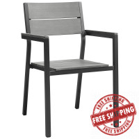 Modway EEI-1506-BRN-GRY Maine Dining Outdoor Patio Armchair in Brown Gray