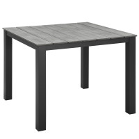 Modway EEI-1507-BRN-GRY Maine 40" Outdoor Patio Dining Table in Brown Gray