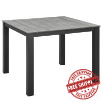 Modway EEI-1507-BRN-GRY Maine 40" Outdoor Patio Dining Table in Brown Gray
