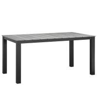 Modway EEI-1508-BRN-GRY Maine 63" Outdoor Patio Dining Table in Brown Gray