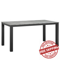 Modway EEI-1508-BRN-GRY Maine 63" Outdoor Patio Dining Table in Brown Gray