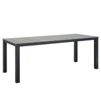 Modway EEI-1509-BRN-GRY Maine 80" Outdoor Patio Dining Table in Brown Gray