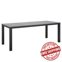 Modway EEI-1509-BRN-GRY Maine 80" Outdoor Patio Dining Table in Brown Gray