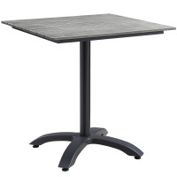 Modway EEI-1514-BRN-GRY Maine 28" Outdoor Patio Dining Table in Brown Gray
