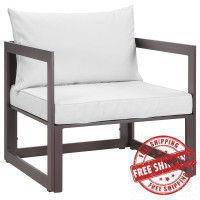 Modway EEI-1517-BRN-WHI Fortuna Outdoor Patio Armchair in Brown White