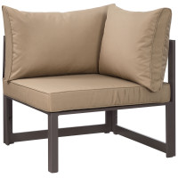 Modway EEI-1518-BRN-MOC Fortuna Corner Outdoor Patio Armchair in Brown Mocha