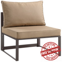 Modway EEI-1520-BRN-MOC Fortuna Outdoor Patio Armless Chair in Brown Mocha