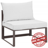 Modway EEI-1520-BRN-WHI Fortuna Outdoor Patio Armless Chair in Brown White