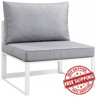 Modway EEI-1520-WHI-GRY Fortuna Outdoor Patio Armless Chair in White Gray