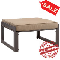 Modway EEI-1521-BRN-MOC Fortuna Outdoor Patio Ottoman in Brown Mocha