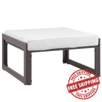 Modway EEI-1521-BRN-WHI Fortuna Outdoor Patio Ottoman in Brown White