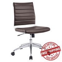 Modway EEI-1525-BRN Jive Mid Back Office Chair in Brown