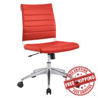 Modway EEI-1525-RED Jive Mid Back Office Chair in Red