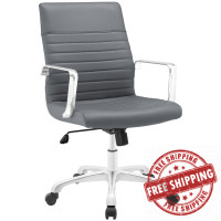 Modway EEI-1534-GRY Finesse Mid Back Office Chair in Gray