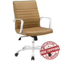 Modway EEI-1534-TAN Finesse Mid Back Office Chair in Tan