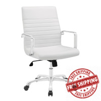Modway EEI-1534-WHI Finesse Mid Back Office Chair in White