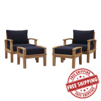 Modway EEI-1537-NAT-NAV-SET Marina 4 Piece Outdoor Patio Teak Set