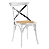 Modway EEI-1541-WHI-BLK White Black Gear Dining Side Chair