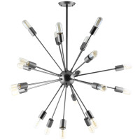 Modway EEI-1562 Beam Stainless Steel Chandelier in Black