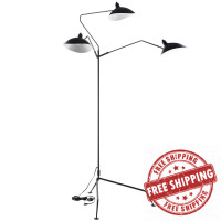 Modway EEI-1593 View Stainless Steel Floor Lamp in Black