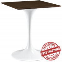 Modway EEI-1640-WAL Lippa 24" Wood Side Table in Walnut