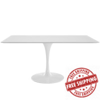 Modway EEI-1656-WHI Lippa 60" Rectangle Dining Table in White