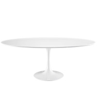 Modway EEI-1657-WHI Lippa 78" Wood Top Dining Table in White