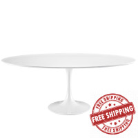 Modway EEI-1657-WHI Lippa 78" Wood Top Dining Table in White