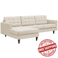 Modway EEI-1666-BEI Empress Left-Facing Upholstered Sectional Sofa Beige