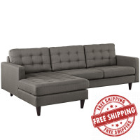 Modway EEI-1666-GRA Empress Left-Arm Sectional Sofa in Granite