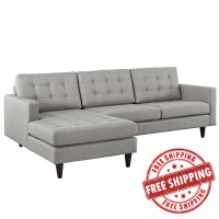 Modway EEI-1666-LGR Empress Left-Arm Sectional Sofa in Light Gray