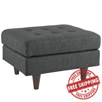 Modway EEI-1667-DOR Empress Upholstered Ottoman in Gray