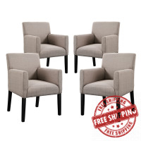 Modway EEI-1679-BEI Chloe Armchair Set of 4 in Beige