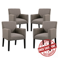 Modway EEI-1679-GRY Chloe Armchair Set of 4 in Gray