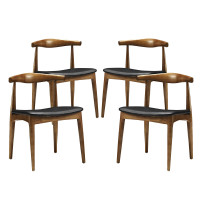 Modway EEI-1682-BLK Tracy Dining Chairs Set of 4 in Black