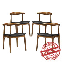 Modway EEI-1682-BLK Tracy Dining Chairs Set of 4 in Black