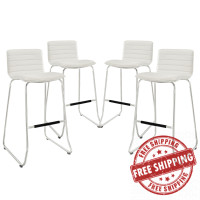 Modway EEI-1687-WHI Dive Bar Stool Set of 4 in White