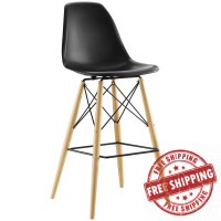 Modway EEI-1701-BLK Pyramid Bar Stool in Black