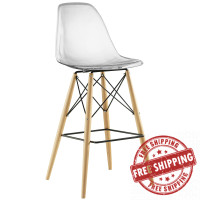 Modway EEI-1701-CLR Pyramid Bar Stool in Clear